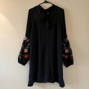 Altar'd State Black Dark Bohemian Embroidered Dress Size L